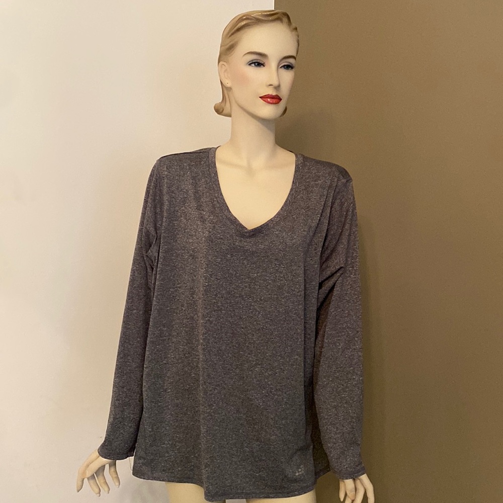 Gray Active V-Neck